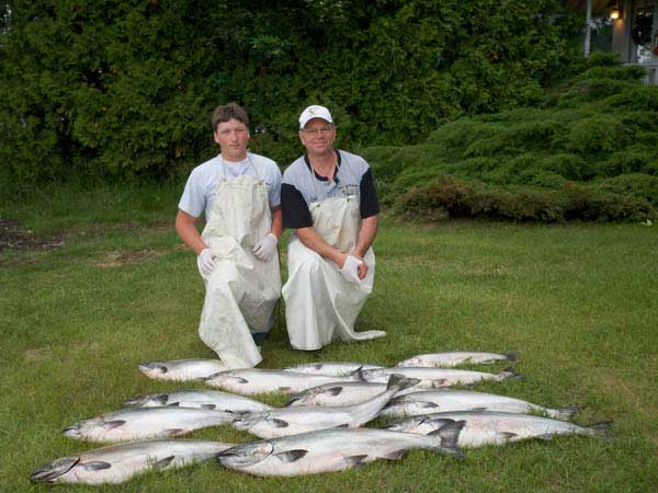 Don and Trevor - Leprechaun Fishing Charters on Lake Michigan