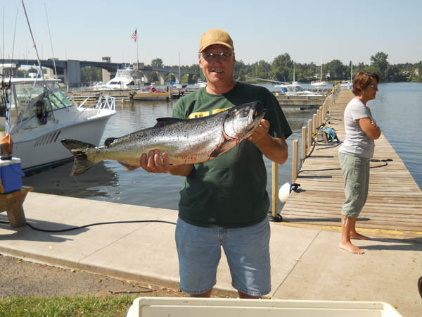 Randy's big King Salmon - Leprechaun Fishing Charters on Lake Michigan