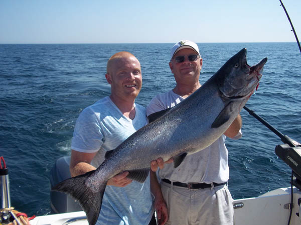 Big for a hat for Randy - Leprechaun Fishing Charters on Lake Michigan