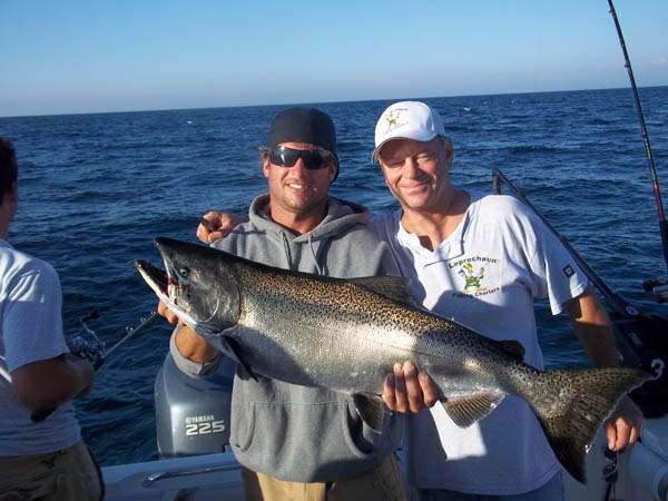 Nice King for a ND guy - Leprechaun Fishing Charters on Lake Michigan