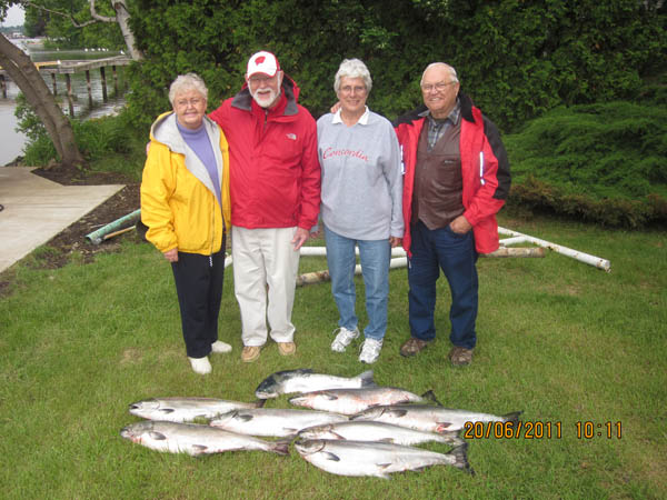 Evenson-Lynquist Group Steelhead - Leprechaun Fishing Charters on Lake Michigan