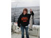 Jennifer holding up her first King Salmon